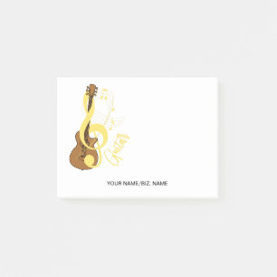 För musikermusik för gitarr grafiskt tema post-it block