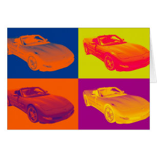 För muskelbil för C5 Corvette konvertibel konst Hälsningskort