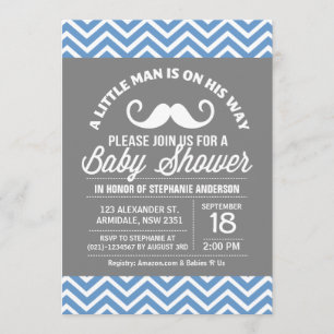 För mustasch manbaby shower lite inbjudningar