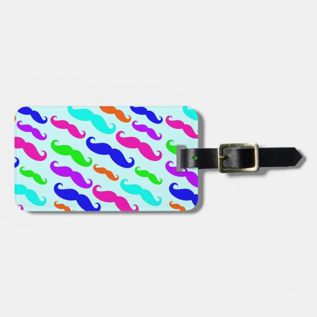För mustaschbagage för neon ljusa färger märkre bagagebricka (Horisontell Framsida)