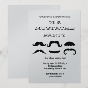 För mustaschparty för roligt svart inbjudan