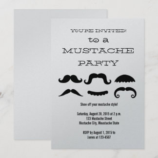 För mustaschparty för roligt svart inbjudan