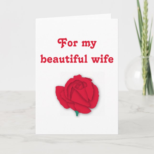 For My Beautiful Wife Valentine Greeting Cards Helgkort (Framsida)
