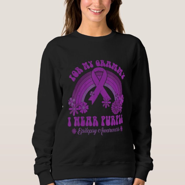 For My Grammy I Wear Purple Epilepsy Awareness Rai T Shirt (Framsida)