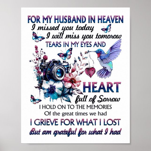 For My Husband In Heaven I Missed You Today  Poster (Framsidan)