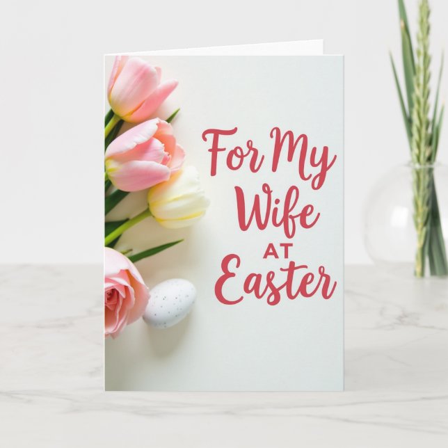 For My Wife At Easter Card Kort (Framsida)