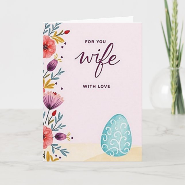 For My Wife With Love Card Kort (Framsida)