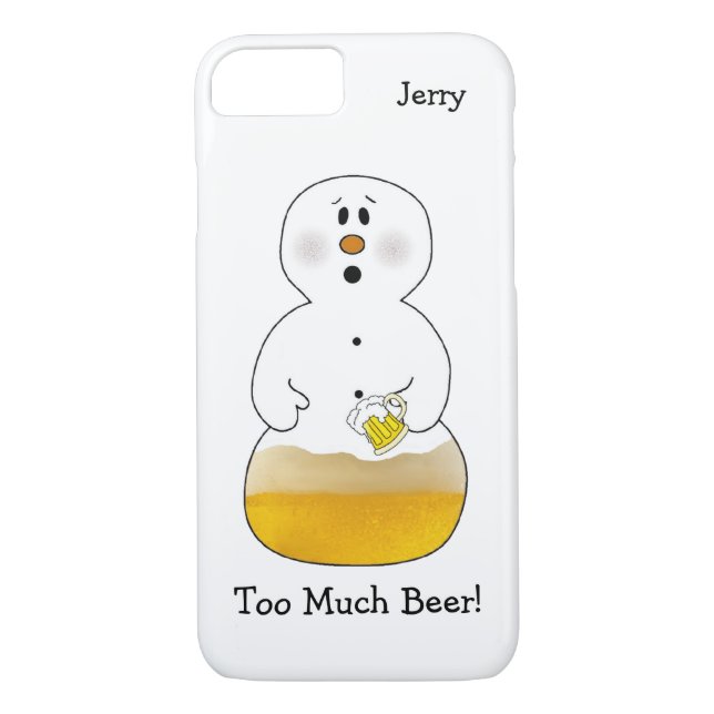 För mycket Beer Snögubbe iPhone 7 Fodral Case-Mate iPhone Skal (Baksida)