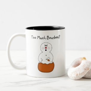 För mycket Bourbon Snögubbe Mugg