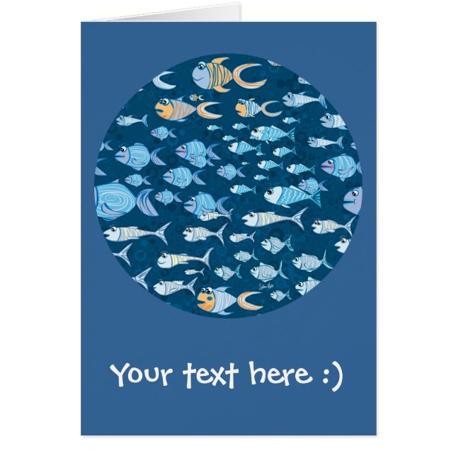 För mycket fiskvykort hälsningskort (Framsidan)