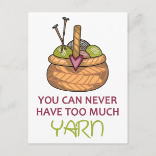 För mycket garn vykort