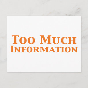 För mycket informationspresenter vykort
