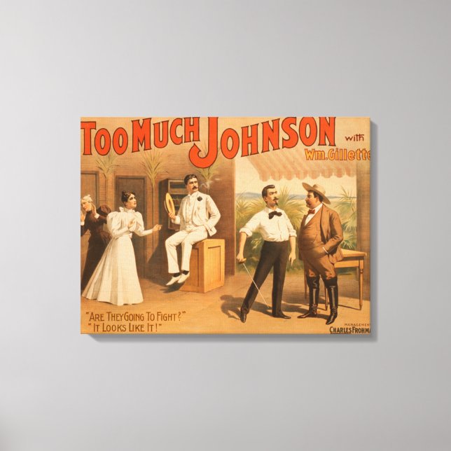 "För mycket Johnson" - Två Manar Fighing Theater Canvastryck (Framsida)