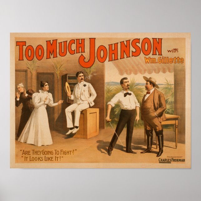"För mycket Johnson" - Två Manar Fighing Theater Poster (Framsidan)