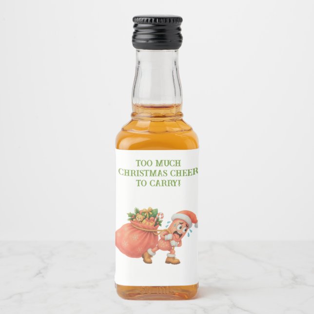 För mycket julstämning att bära! Salami Spritflaskor Etikett (Framsida)