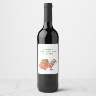 För mycket julstämning att bära! Salami Vinflaska Etikett