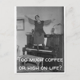 För mycket Kaffe eller hög på vykort för livstid