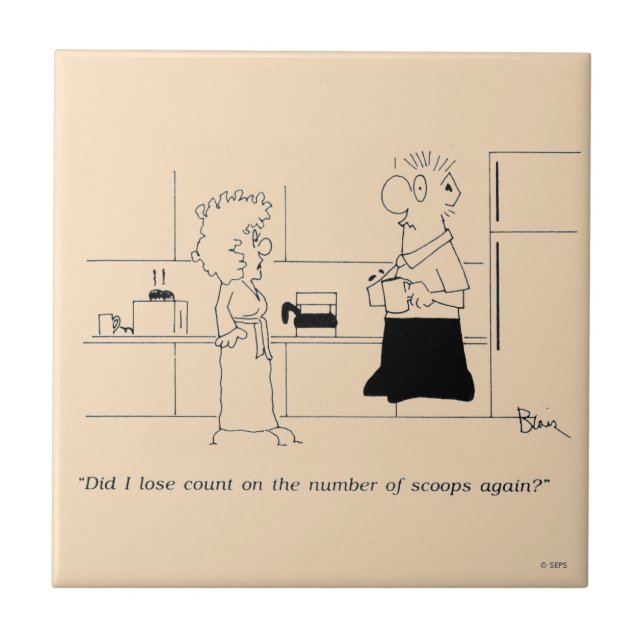 För mycket kaffe kakelplatta (Framsidan)