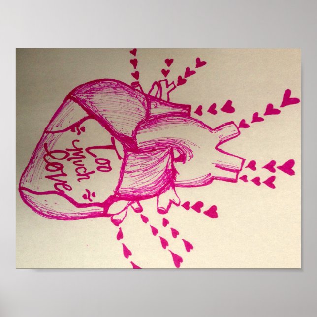 För mycket Kärlek Poster (Framsidan)