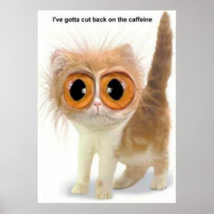 för mycket koffein poster