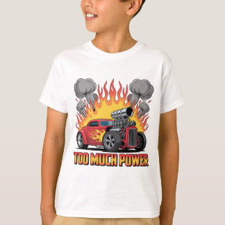 För mycket kraft - Retro Hot Rod Tecknad Muskulös  T Shirt