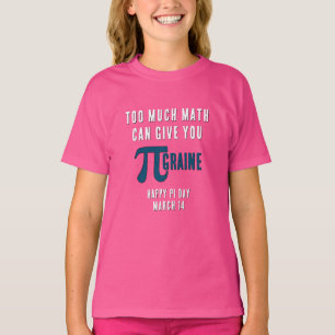 FÖR MYCKET MATH GE DIG PI-GRAINE PI Day T Shirt