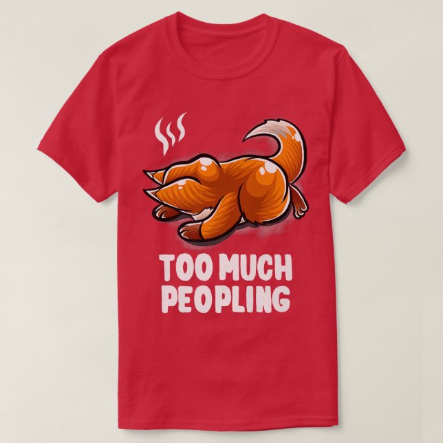 För mycket Peopling Nerd Sleeping Nerd for Introve T Shirt (Design framsida)
