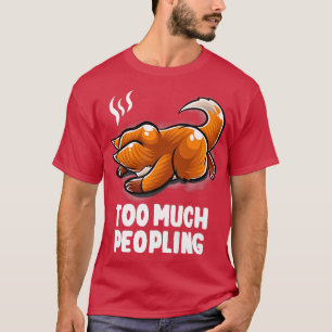 För mycket Peopling Nerd Sleeping Nerd for Introve T Shirt