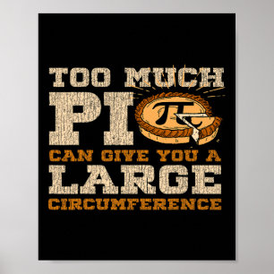 För mycket Pi Day Math Älskare 3.14 Nerdy Symbols Poster