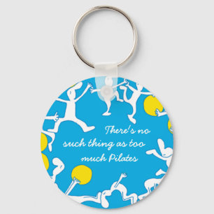 För mycket Pilates keychain, blått Nyckelring
