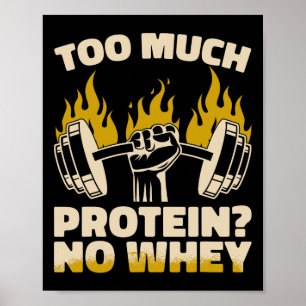 För mycket protein nr Vey Fitness Gym Bodybuilding Poster
