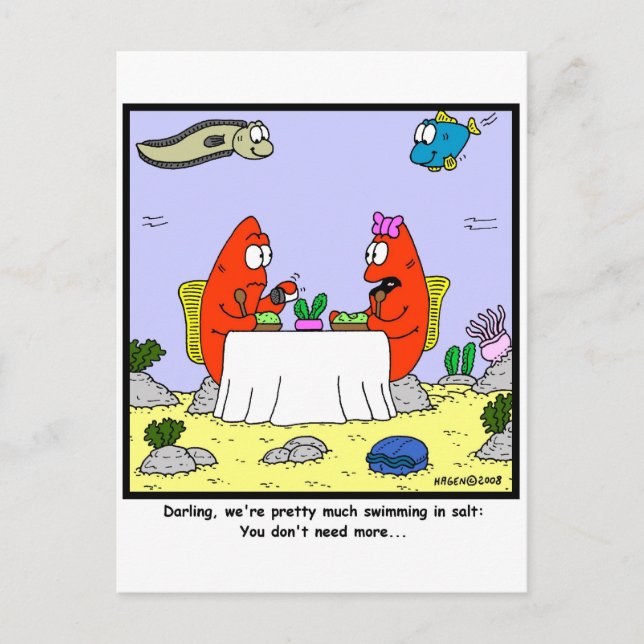 För mycket salt vykort (Framsida)