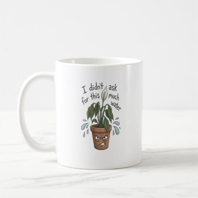 För mycket vatten - Rolig växtmugg  Kaffemugg (Vänster)