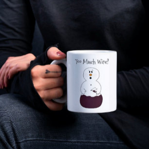 För mycket Vin Snögubbe Mugg