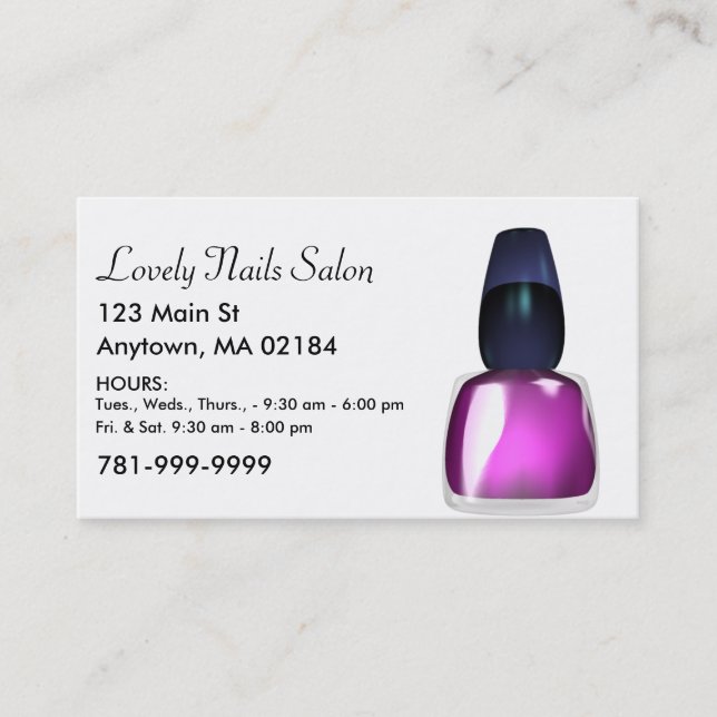 För nagelsalong för KRW beställnings- Tidsbeställning Kort (Framsida)