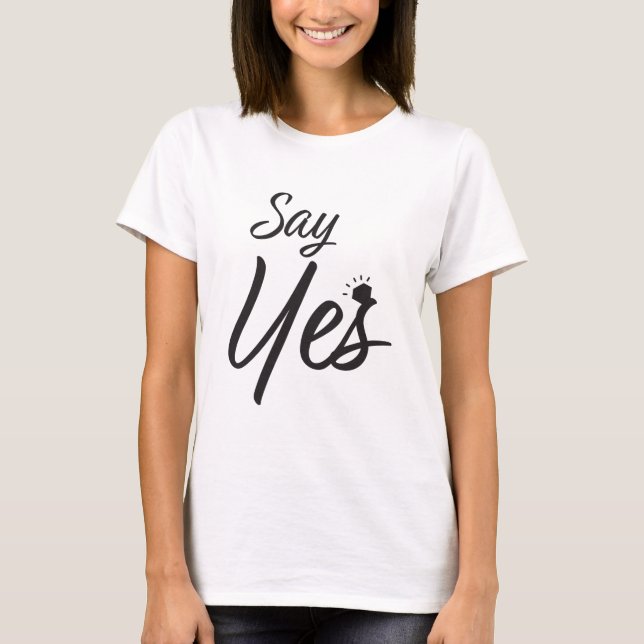För något att säga giftermålförslag ja t shirt (Framsida)