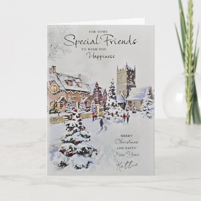 För några Speciella vänner Lycklig jul Kort (Framsida)