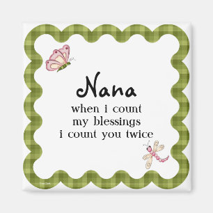 För Nana för solskenfjärilsmormor gåva Magnet