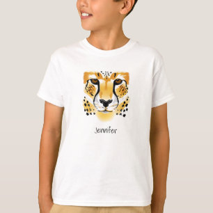 för närbildillustration för cheetah head ungar tröja