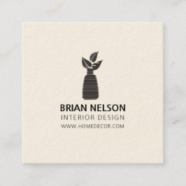 För näringsfysiologsvart för växt Minimalist vit Fyrkantigt Visitkort