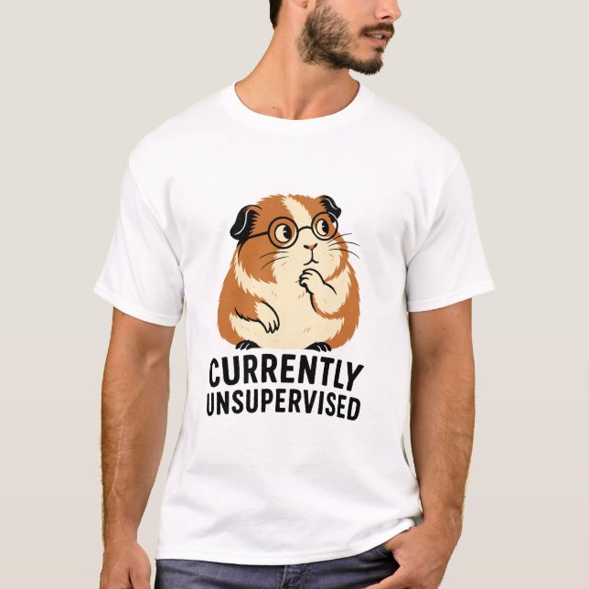 För närvarande Obevakad Marsvin T Shirt (Framsida)