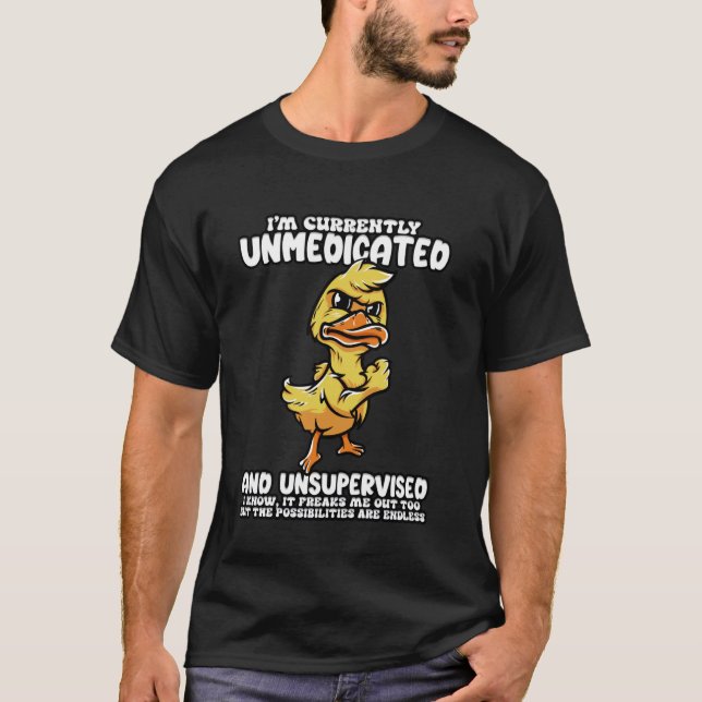 För närvarande oövervakad Sarcastic Sarcasm Ord U T Shirt (Framsida)