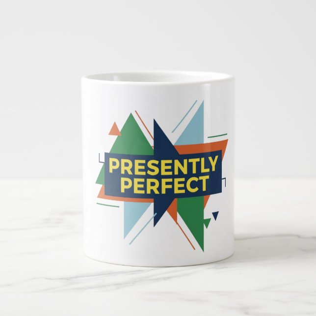 För närvarande perfekt abstrakt modern design jumbo mugg (Framsidan)