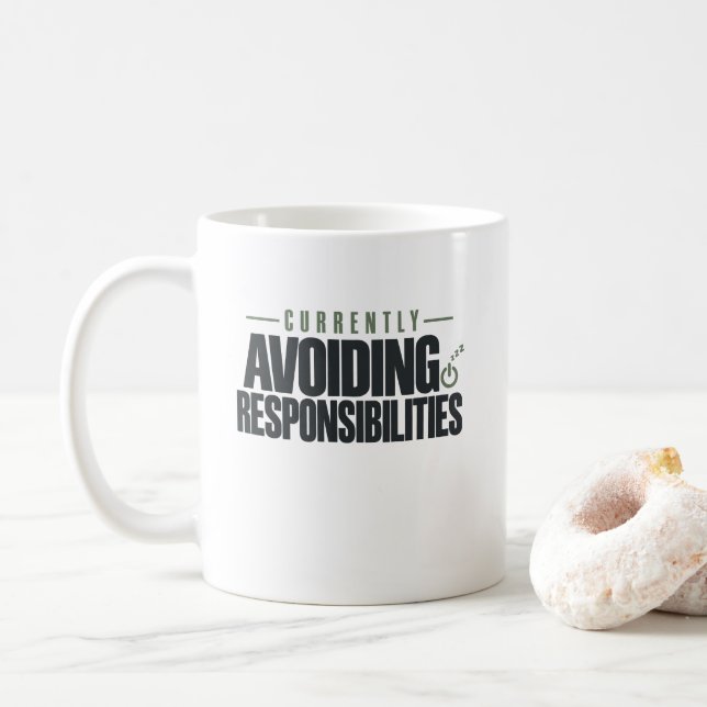 För närvarande undviker ansvar  kaffemugg (Med munk)