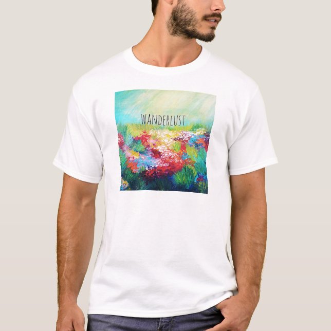 För naturkonst för WANDERLUST abstrakt målning för T-shirt (Framsida)