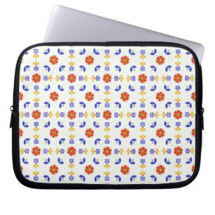 För neonblomma för Folk konst geometriskt mönster Laptop Fodral
