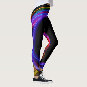 För neonglöd för kall Fractal Psychedelic boll Leggings