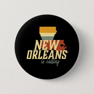För New Orleans Louisiana USA för vintage Retro Knapp