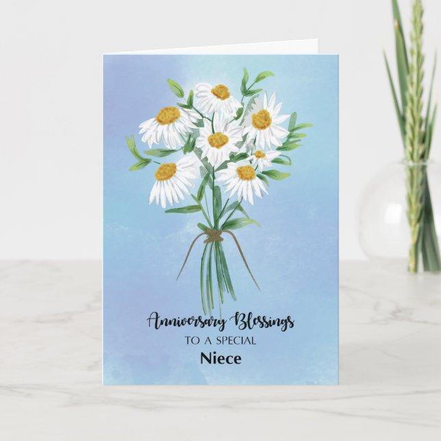 För Niece Bröllop-årsdagen Blessings Bouquet Kort (Framsida)