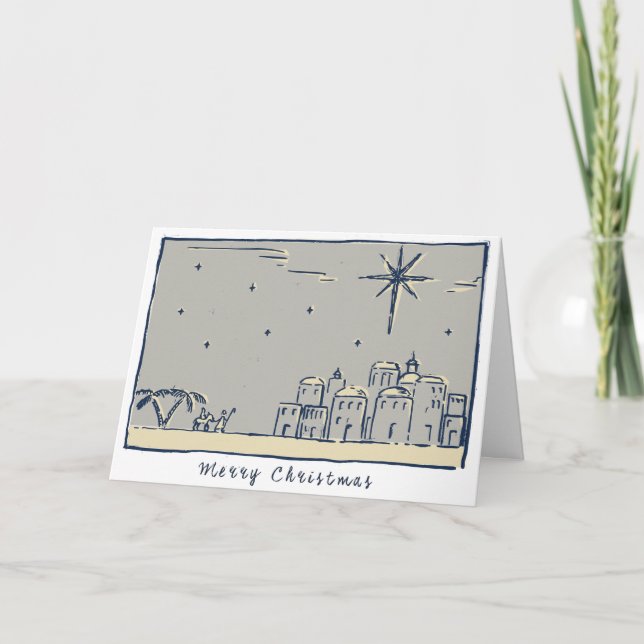 För nolla Town lite av Bethelhem Helgkort (Framsida)